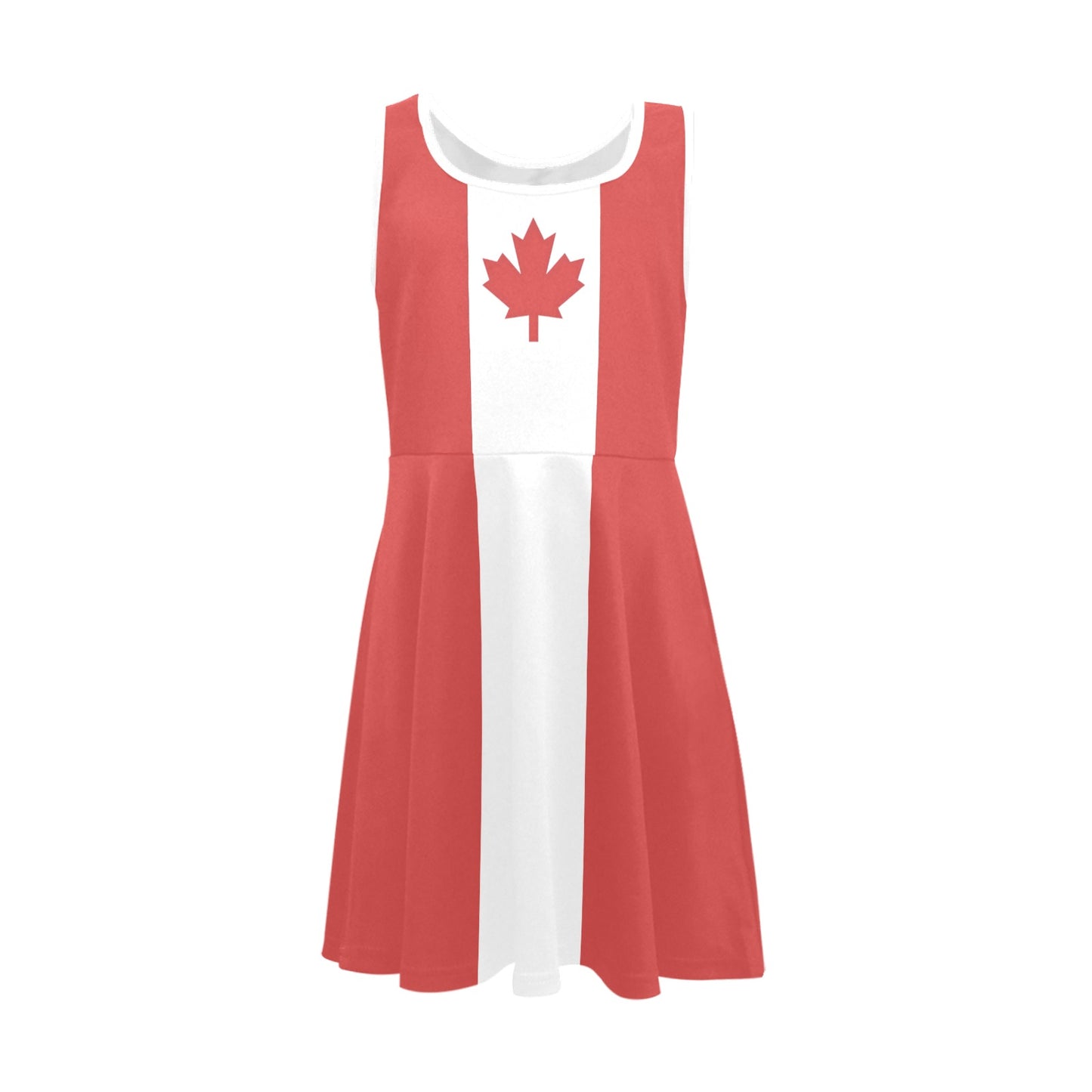 Canada Flag Inspired Girls' Sleeveless Sundress | Ships from USA