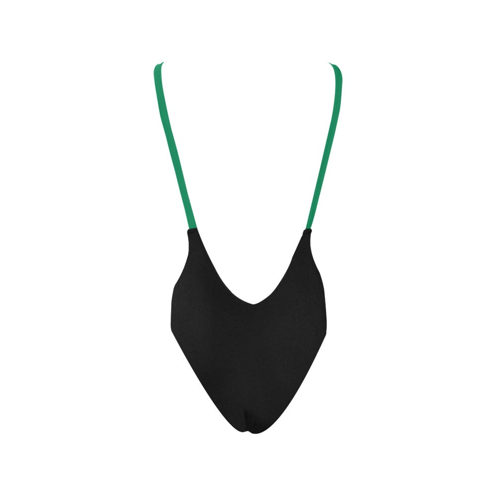 Jamaica Flag Inspired Women’s Backless One-Piece Swimsuit