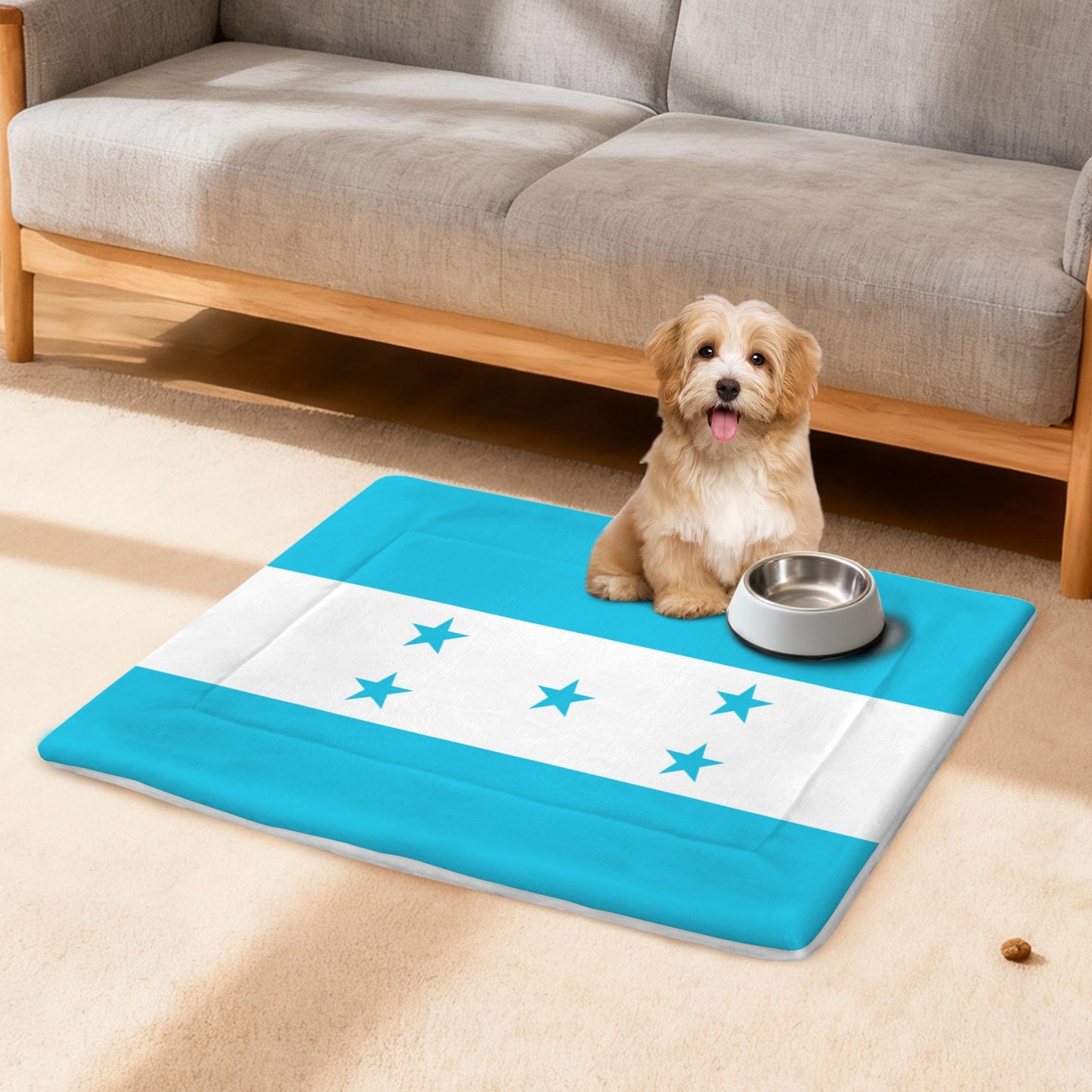 Honduras Flag Inspired Pet Mat 25x18inch (Made in the USA)