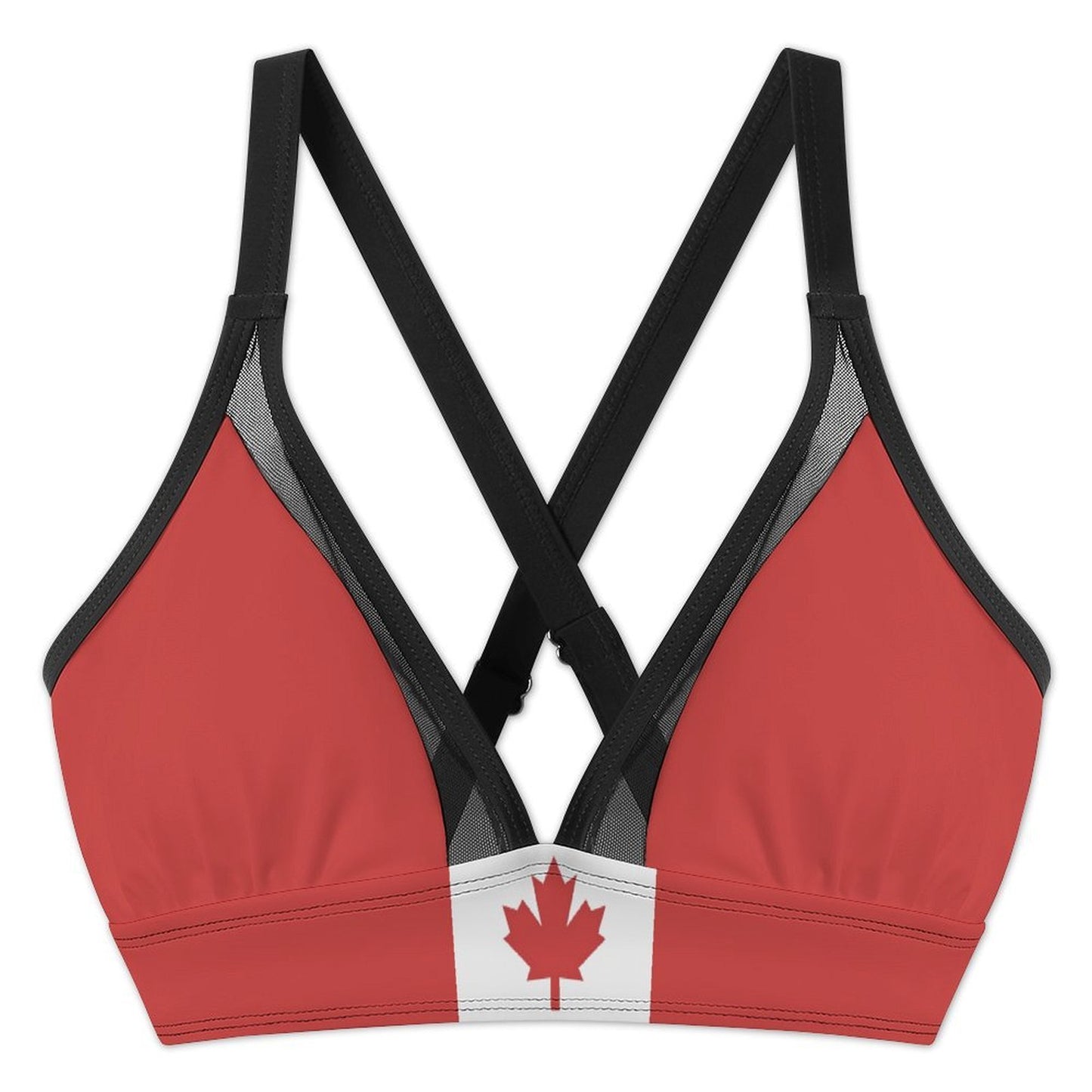 Canada Flag Inspired Women's Mesh Drawstring Skirt and Swimsuit Set
