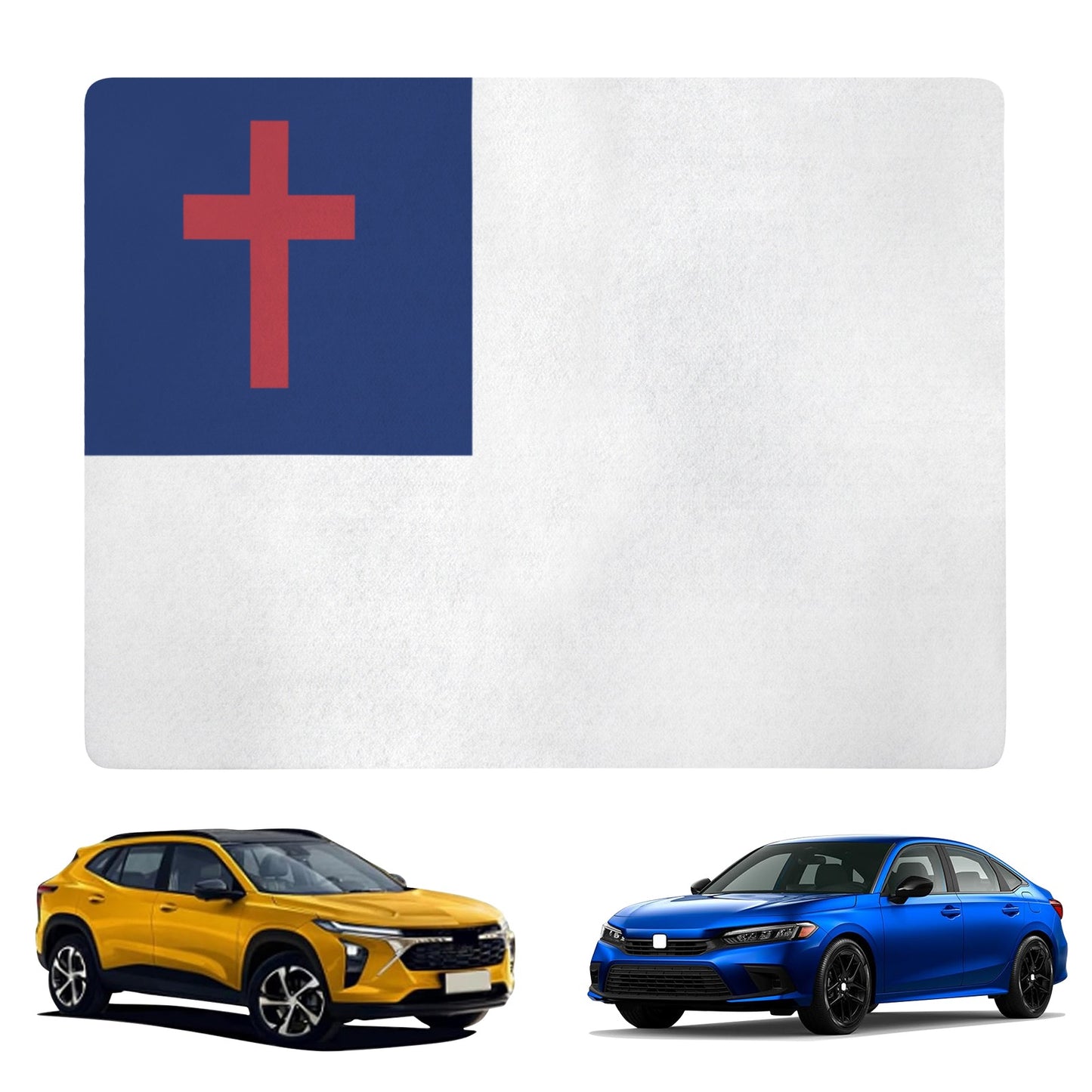 Christian Flag Inspired Car Trunk Mat 100 × 75 cm / 39.4 × 30 in Printed in the USA