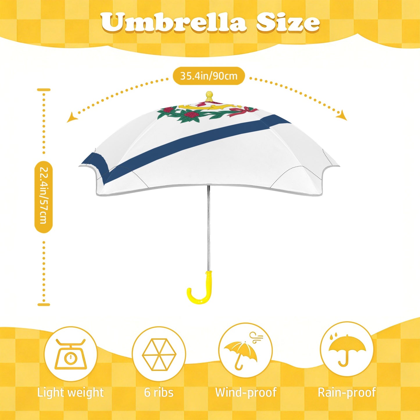 West Virginia Flag Inspired Kids Safe Round Corner Umbrella
