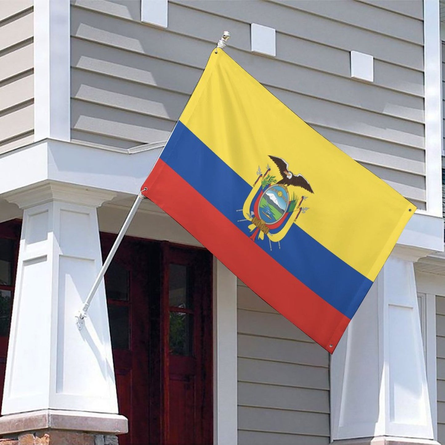 Ecuador Flag Inspired Wall Mount Flag with Four Grommets (35x59 in)