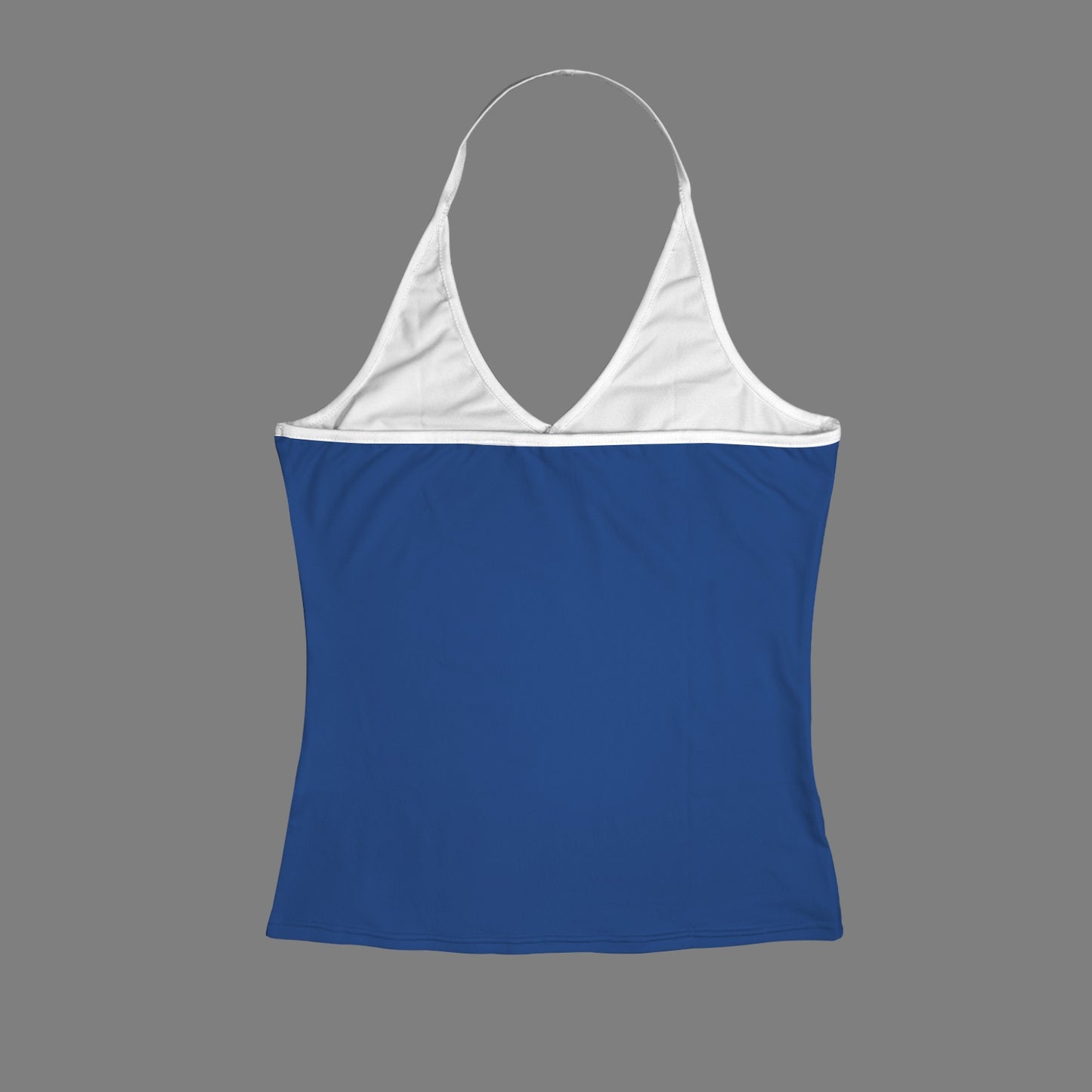 New York Flag Inspired V-neck Halter Open Back Tank Top