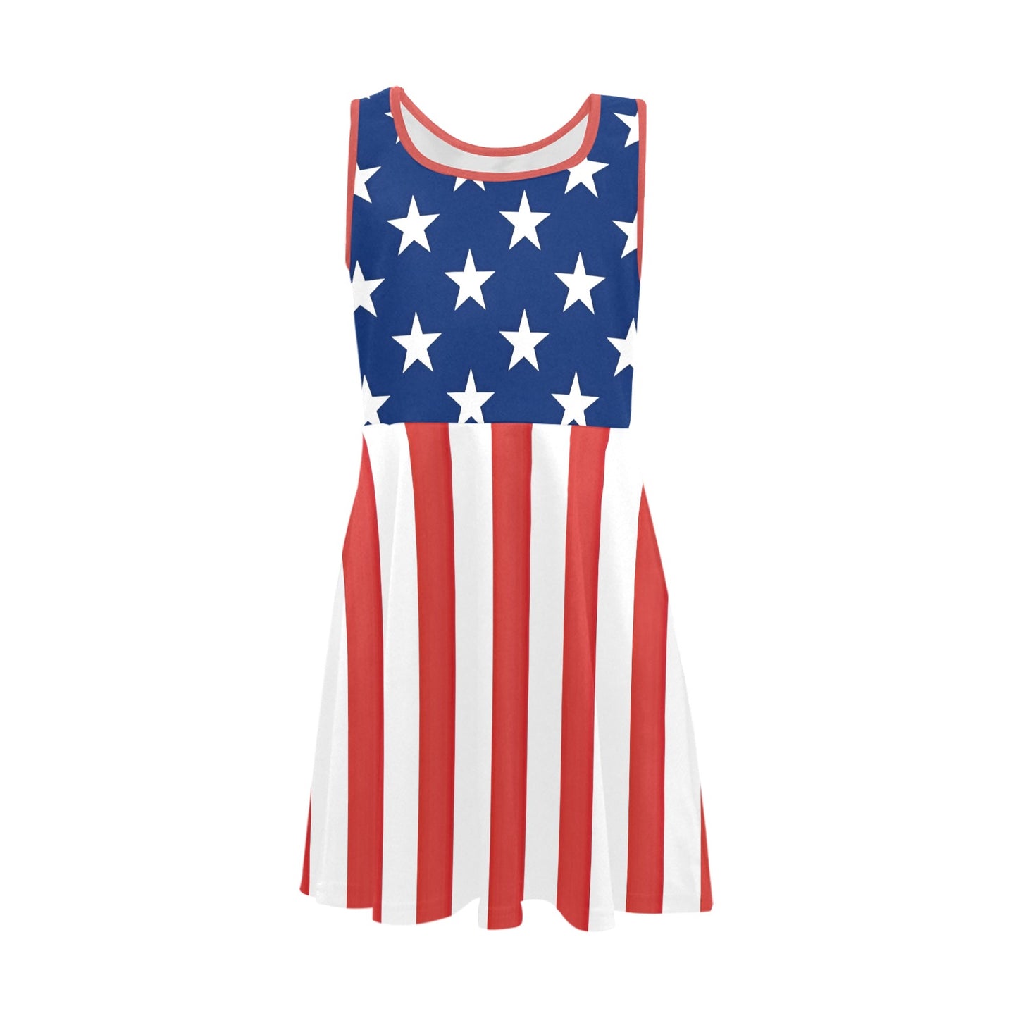 USA/American Flag Inspired Girls' Sleeveless Sundress | Ships from USA