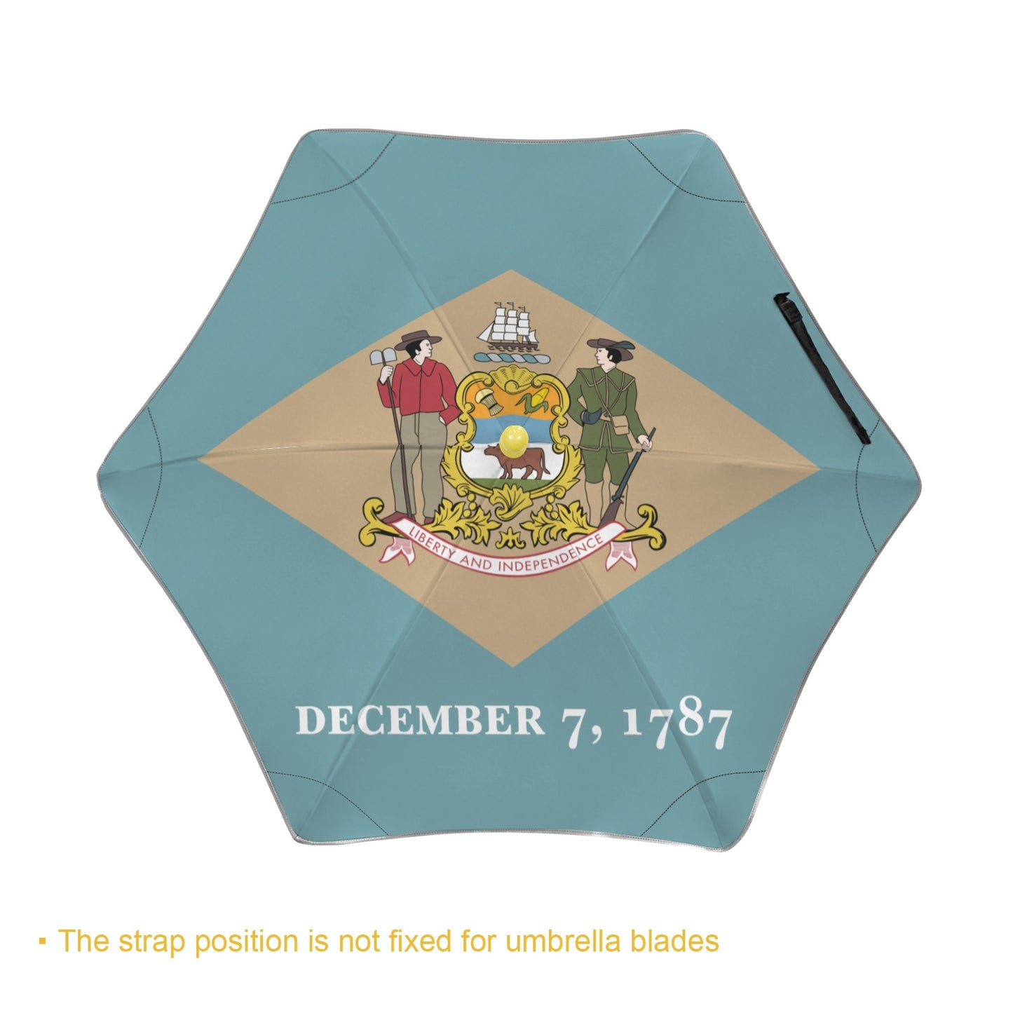 Delaware Flag Inspired Kids Safe Round Corner Umbrella