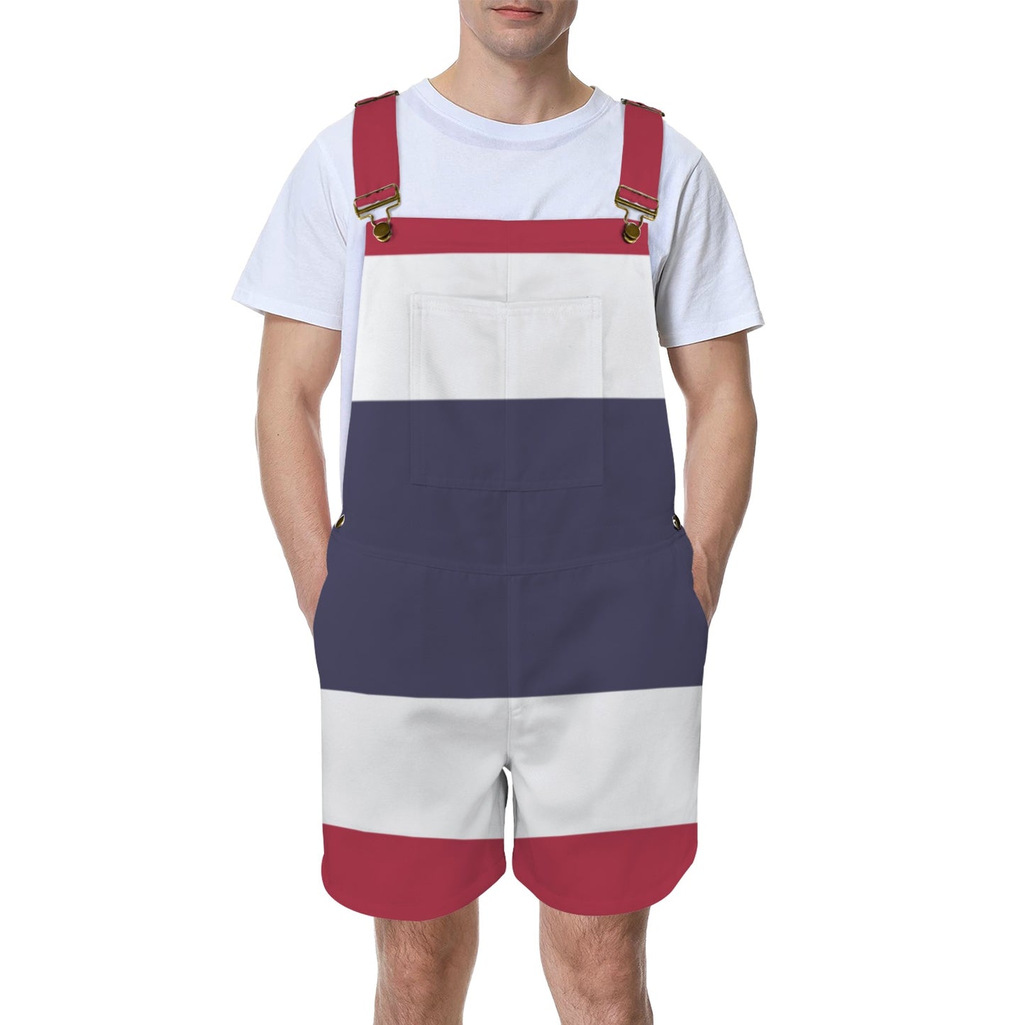 Thailand Flag Inspired Unisex Suspender Jumpsuit