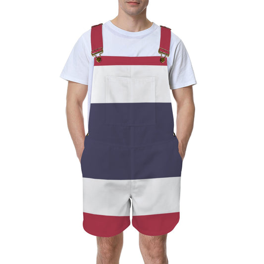 Thailand Flag Inspired Unisex Suspender Jumpsuit