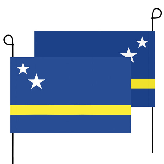 Two blue flags with stars and stripes, Luv My Flag.