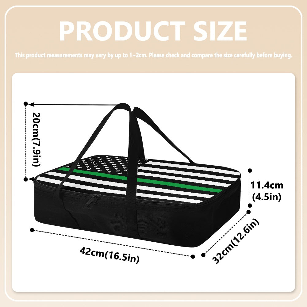 Thin Green Line Flag Inspired Insulated Casserole Carrier – Durable Hot & Cold Food Bag
