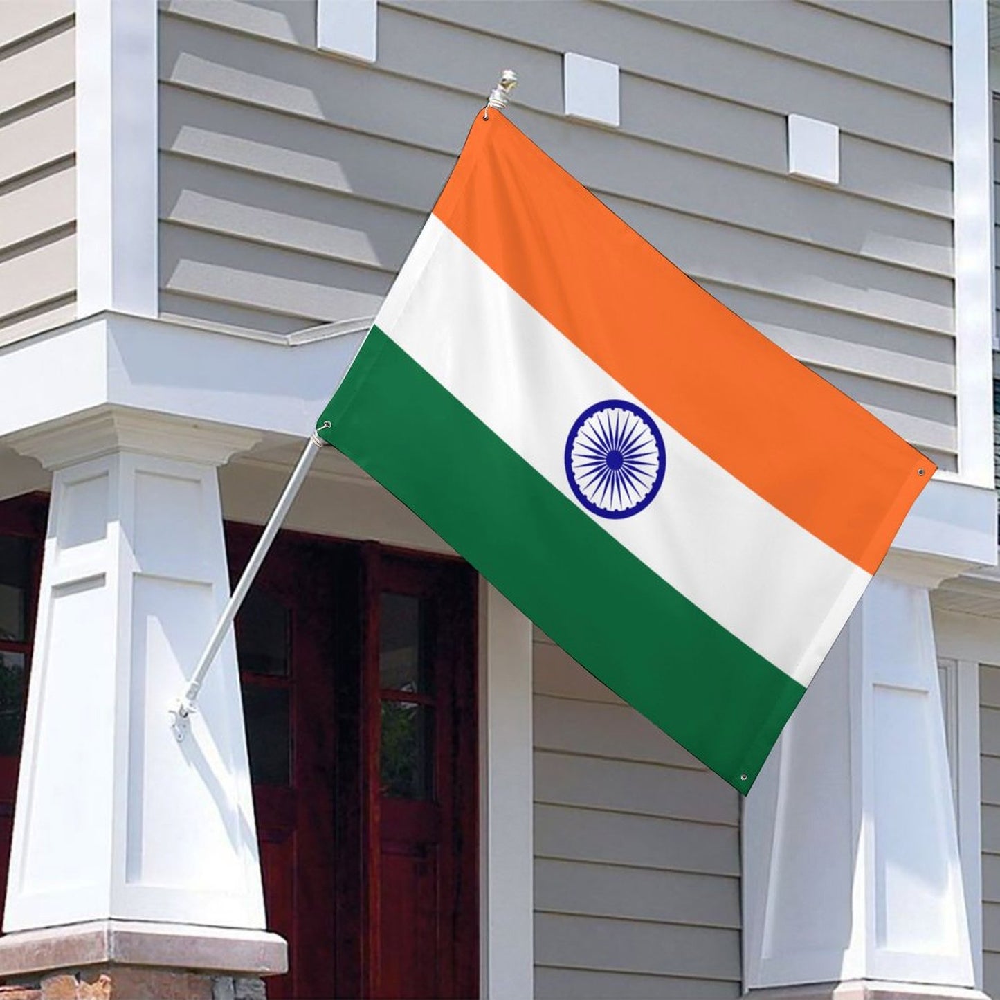 India Flag Inspired Wall Mount Flag with Four Grommets (35x59 in)
