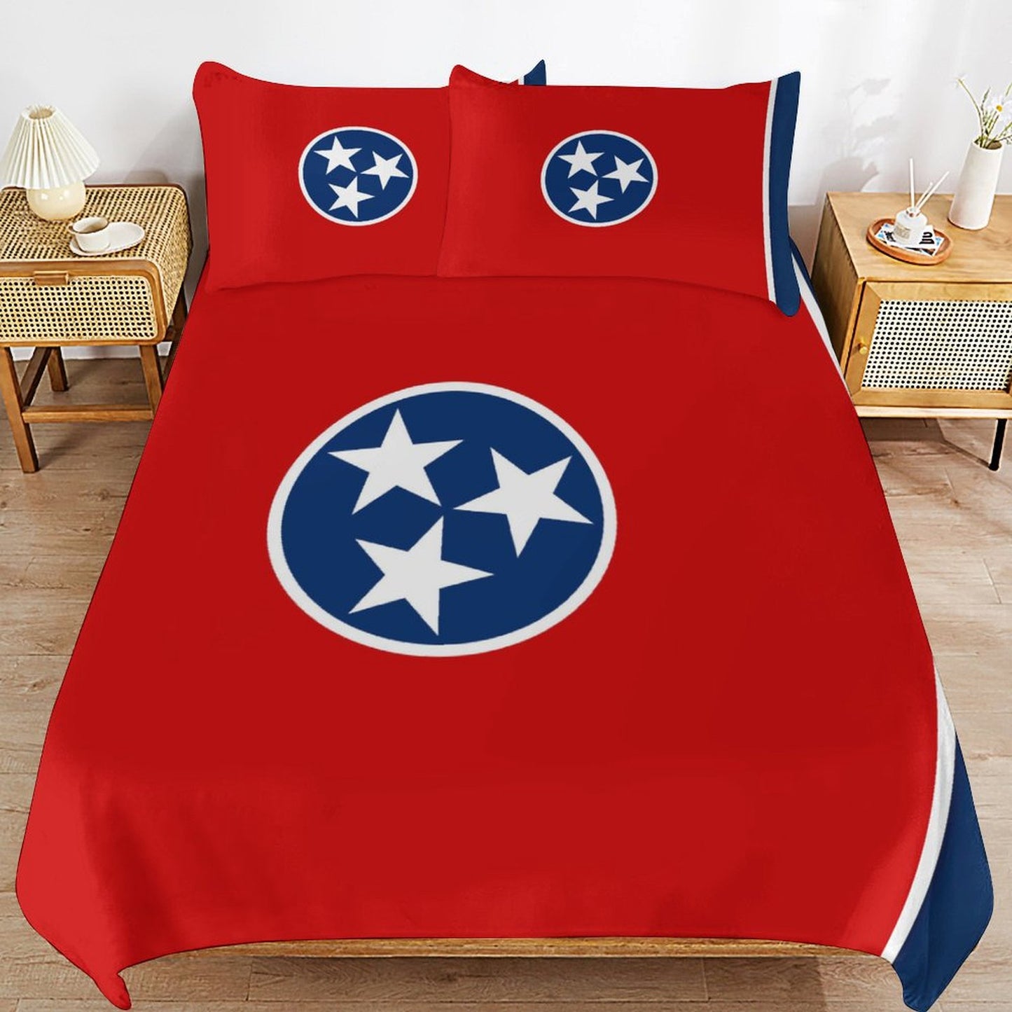 Tennessee Flag Inspired 3-Piece Bedding Set (1 Duvet Cover + 2 Pillow Shams) – 102"×90"