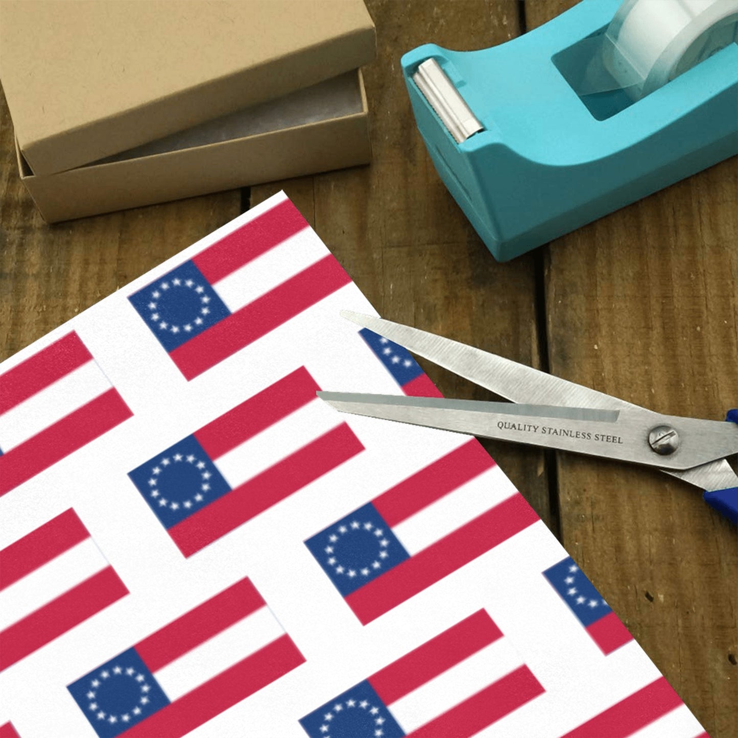 Confederate States Flag Inspired Custom Gift Wrapping Paper 58"x 22.5" (4 Rolls)