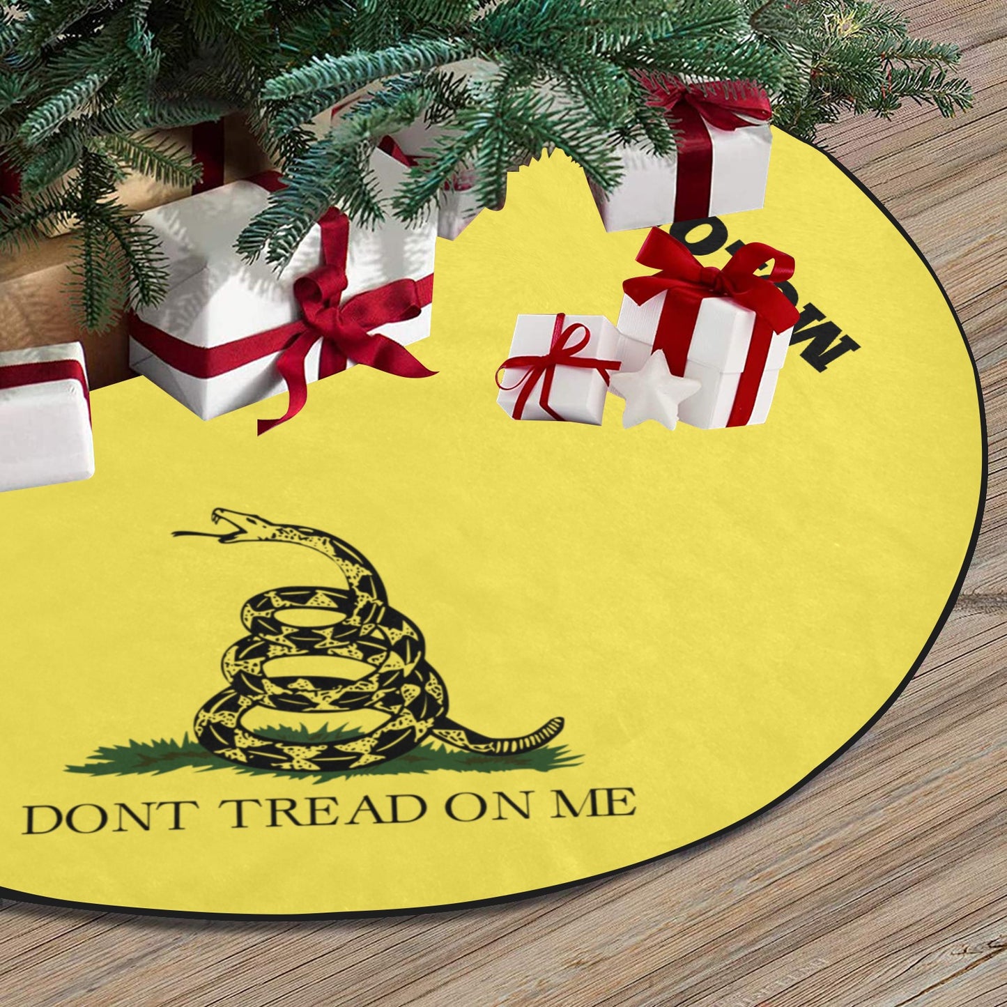 Gadsden Flag Thick Christmas Tree Skirt 47" x 47"