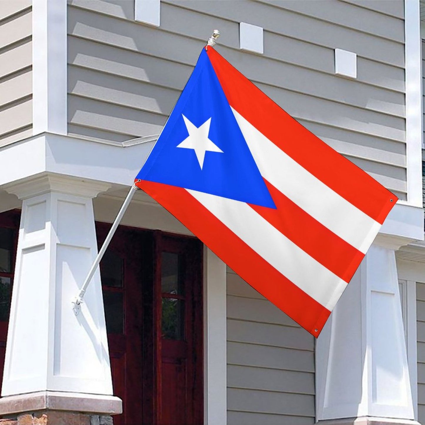 Puerto Rico Flag Inspired Wall Mount Flag with Four Grommets (35x59 in)