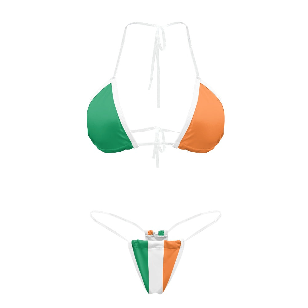 Ireland Flag Inspired Transparent String Bikini