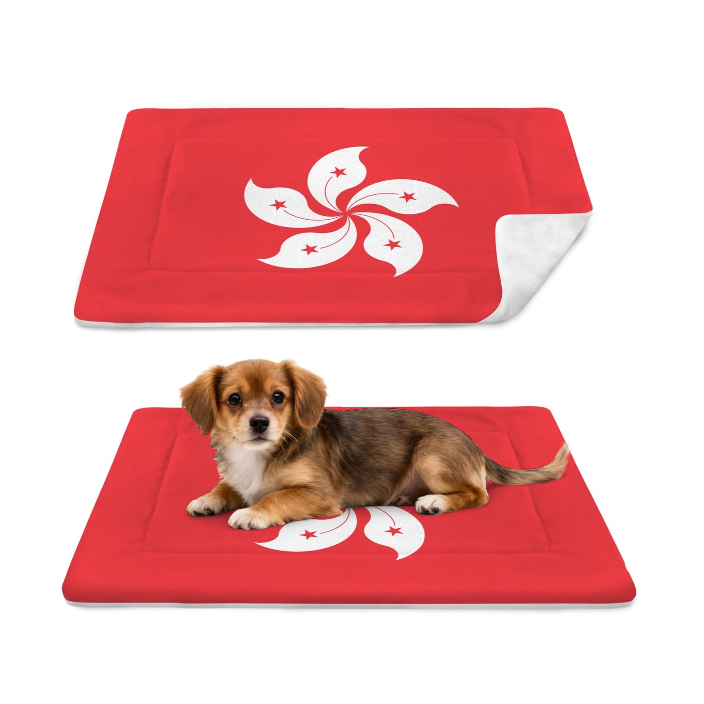Hong Kong Flag Inspired Pet Mat 25x18inch (Made in the USA)