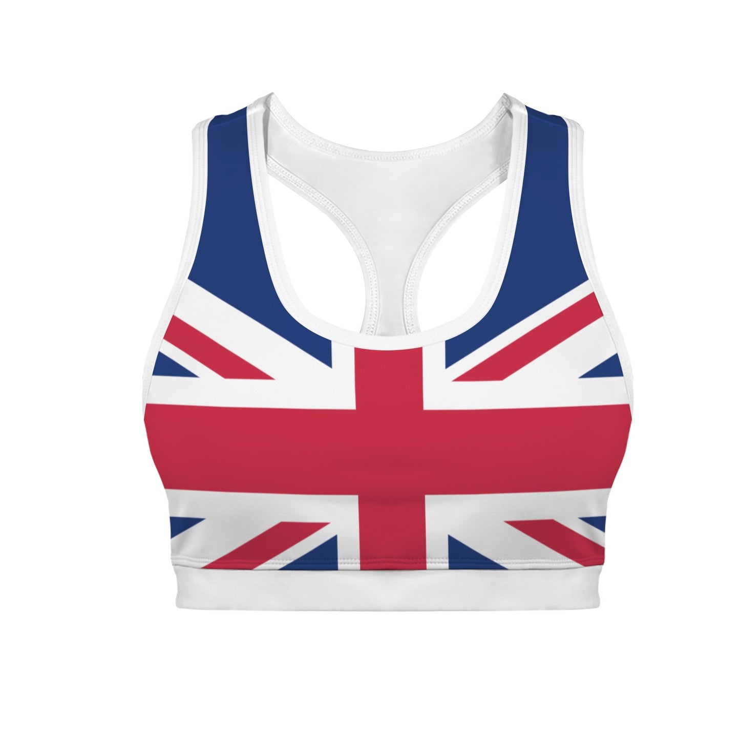 UK/Great Britain Flag Racerback Sports Bra