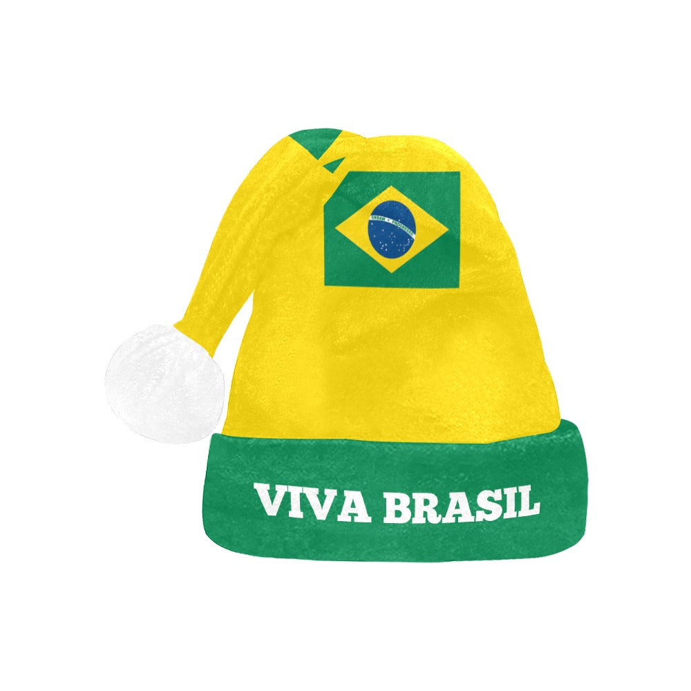 Brazil Flag Christmas Santa Hat