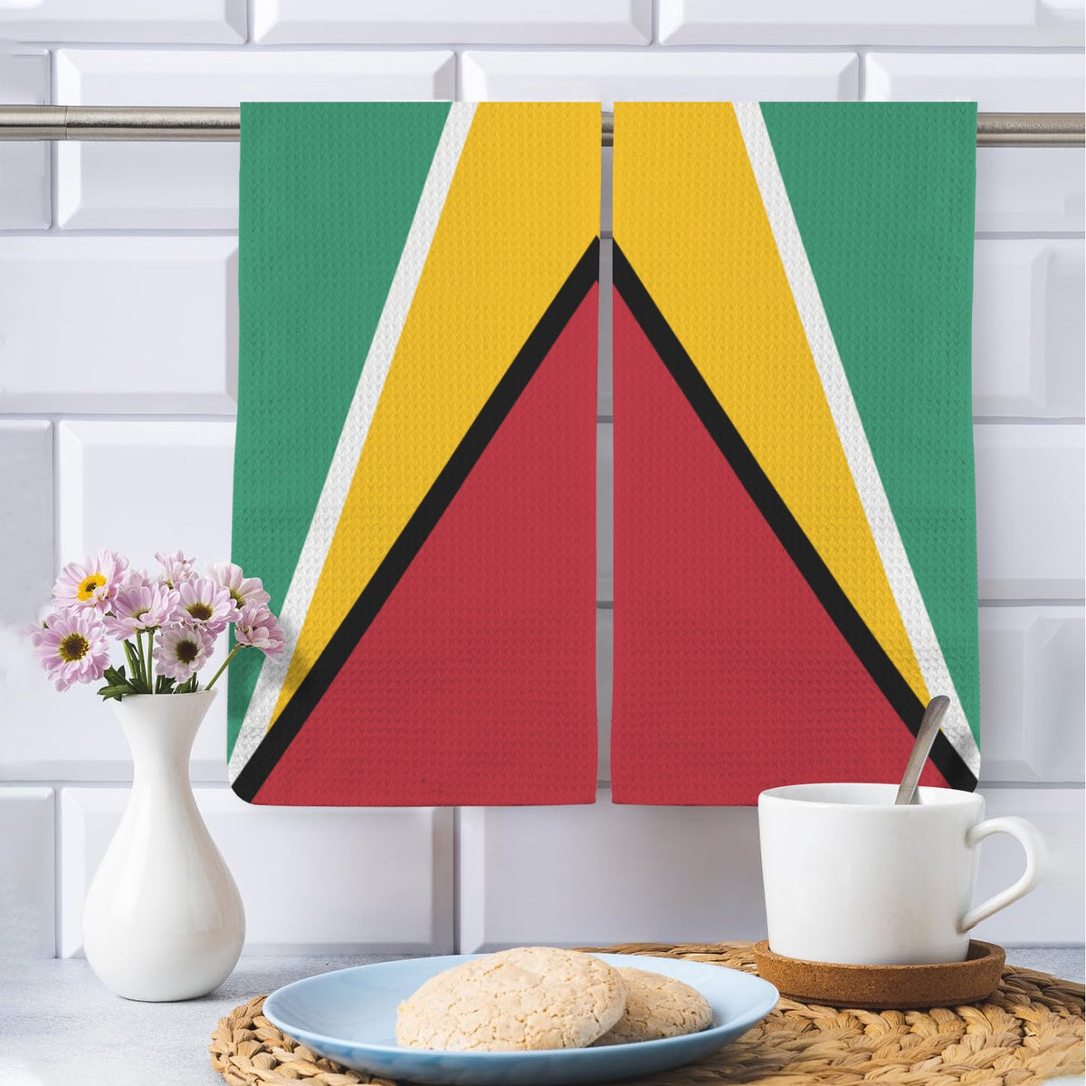 Guyana Flag Inspired Kitchen Towel 40X60cm (Pack of 2) | Printed In the USA
