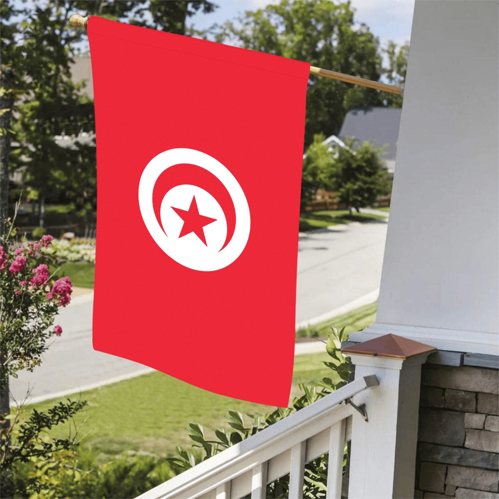 Red flag with crescent and star by Luv My Flag.