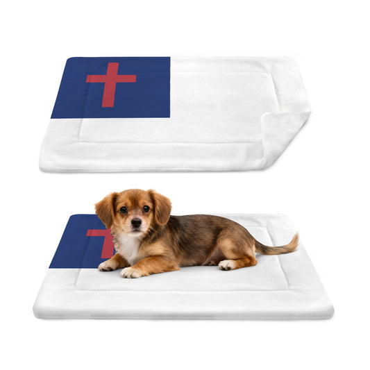 Christian Flag Inspired Pet Mat 25x18inch (Made in the USA)