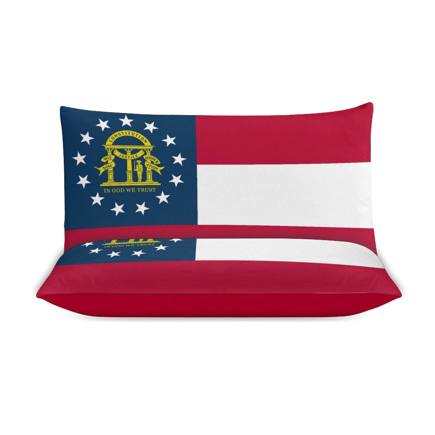Georgia Flag Inspired 3-Piece Bedding Set (1 Duvet Cover + 2 Pillow Shams) – 102"×90"