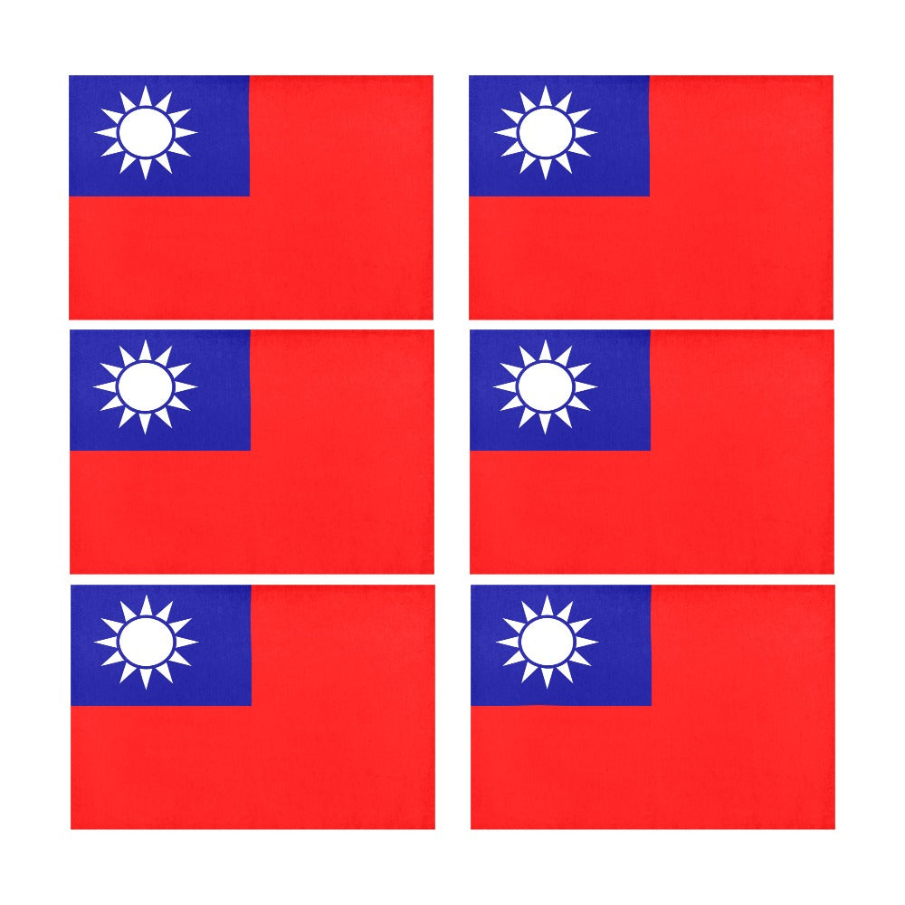 Taiwan Flag Placemats 12" x 18" (Set of 6)