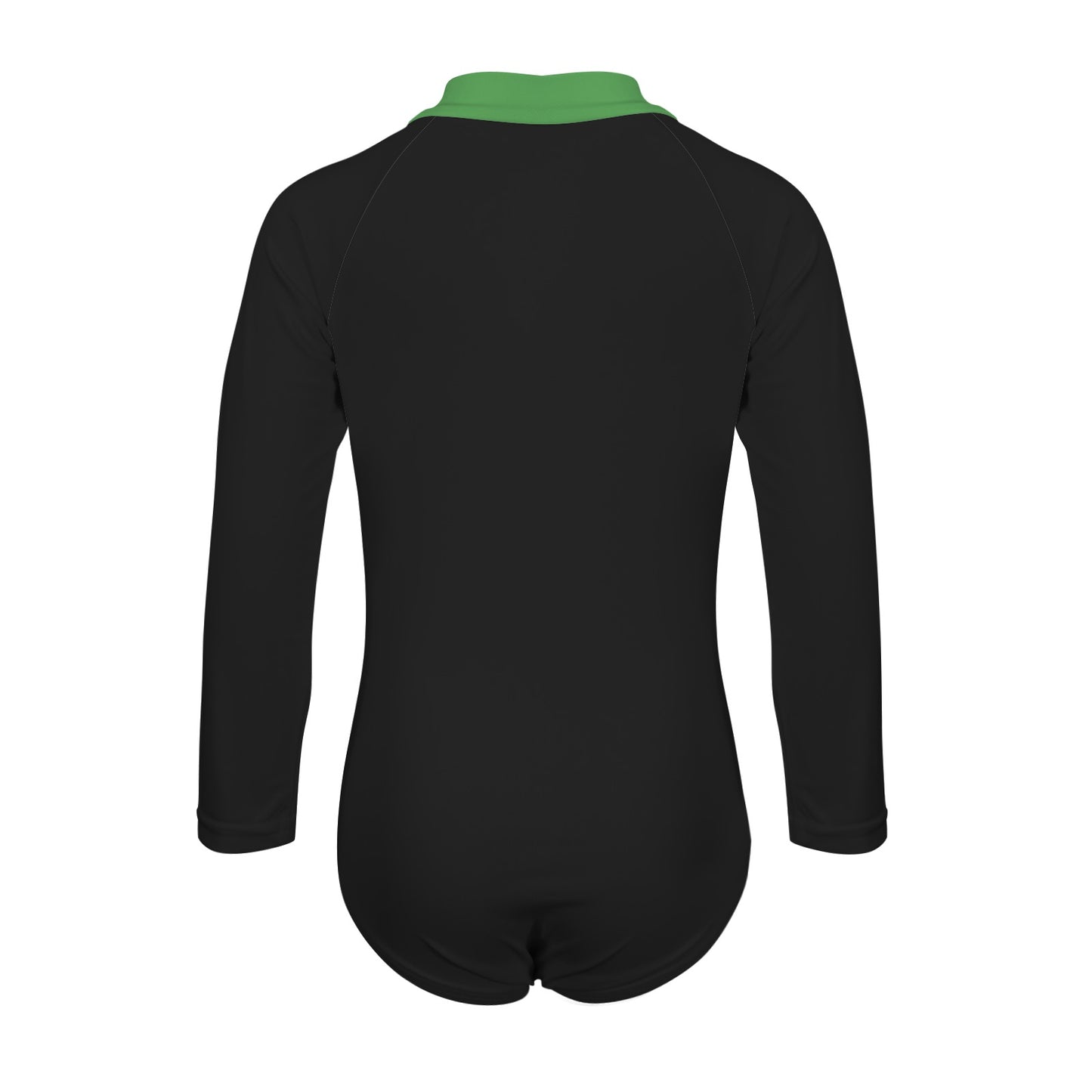 Thin Green Line Flag Inspired Big Girls' Long Sleeve One-Piece Swimsuit