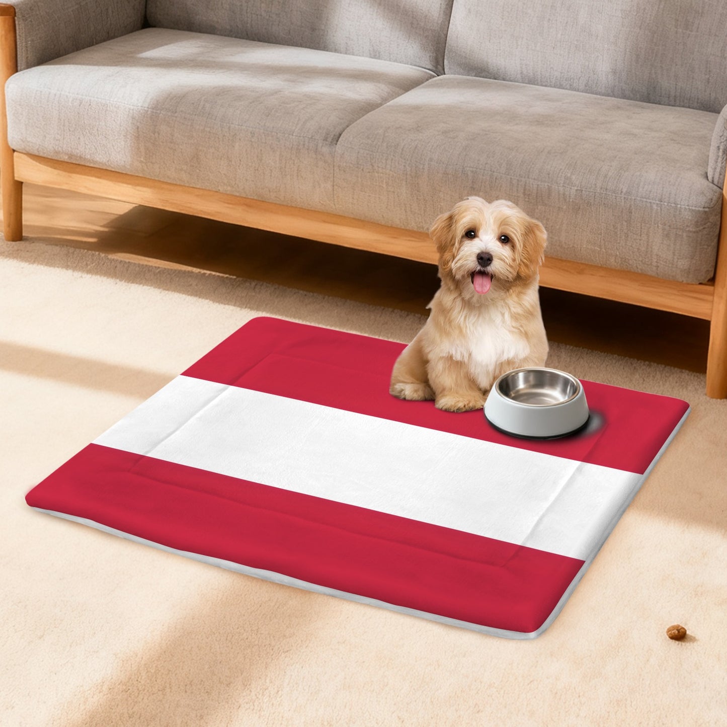 Austria Flag Inspired Pet Mat 25x18inch (Made in the USA)