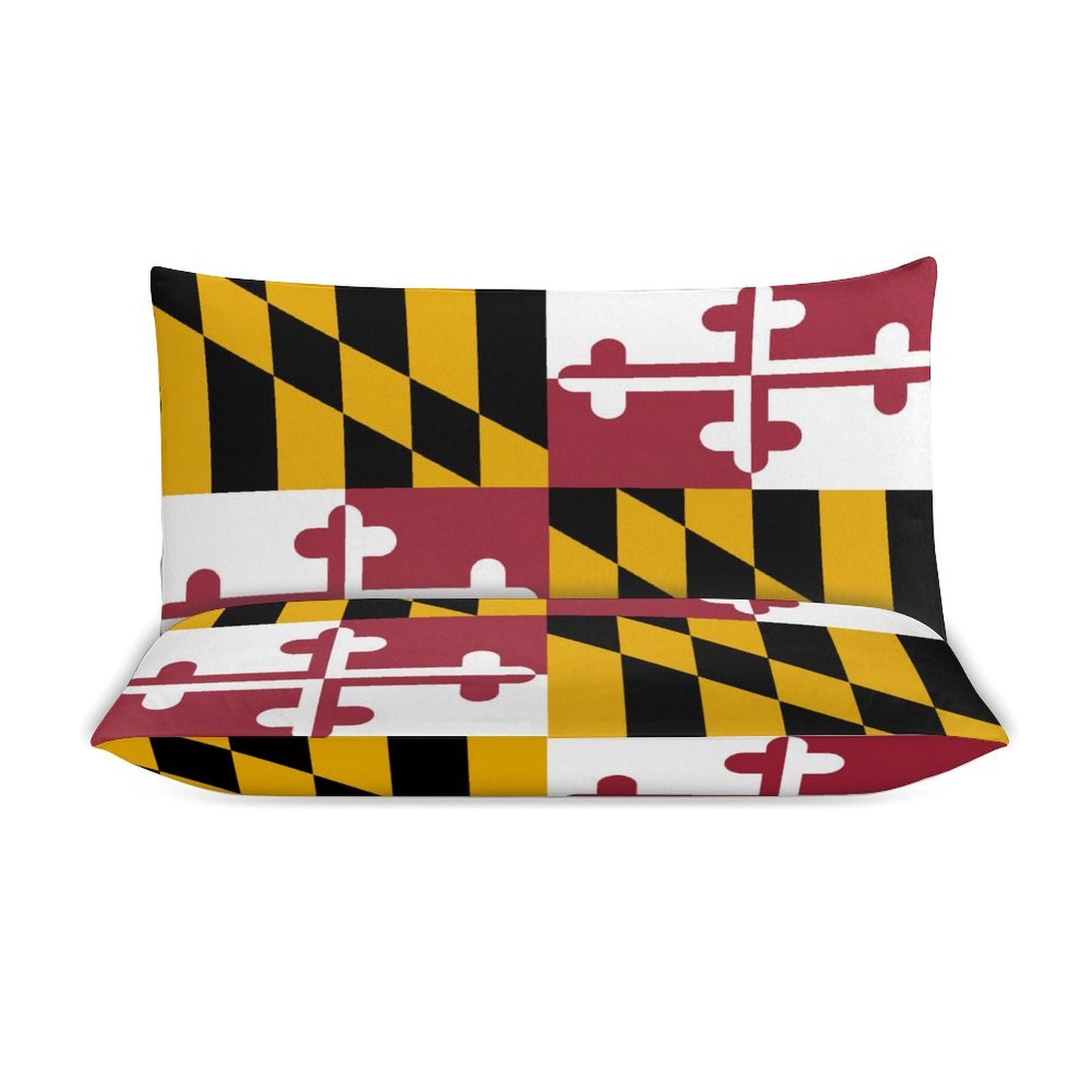 Maryland Flag Inspired 3-Piece Bedding Set (1 Duvet Cover + 2 Pillow Shams) – 102"×90"