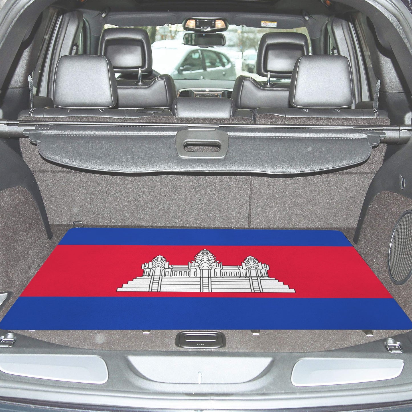 Cambodia Flag Inspired Car Trunk Mat 100 × 75 cm / 39.4 × 30 in Printed in the USA