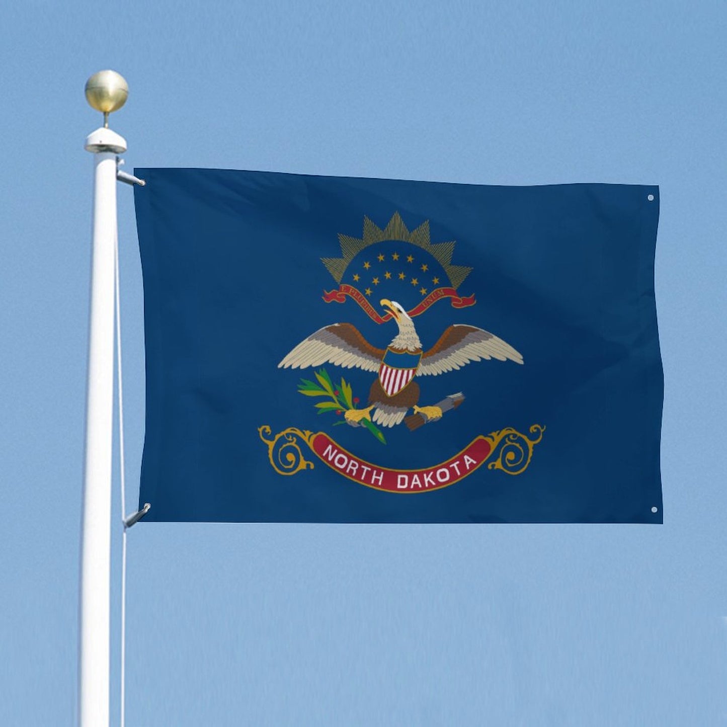 North Dakota Flag Inspired Wall Mount Flag with Four Grommets (35x59 in)