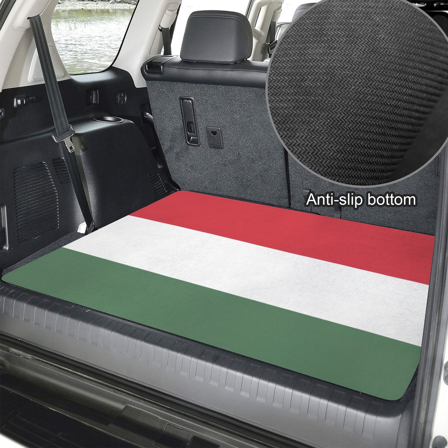 Hungary Flag Inspired Car Trunk Mat 100 × 75 cm / 39.4 × 30 in Printed in the USA
