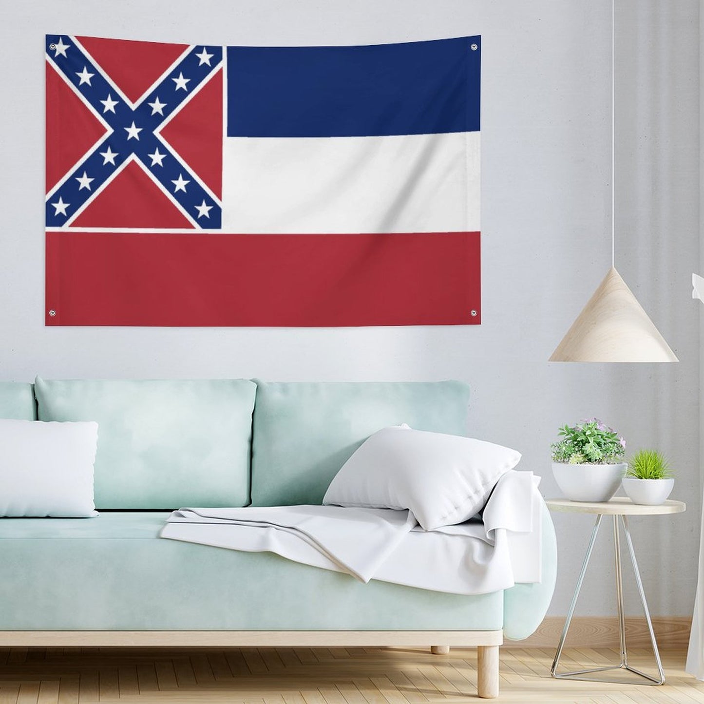 Mississippi (retired) Flag Inspired Wall Mount Flag with Four Grommets (35x59 in)