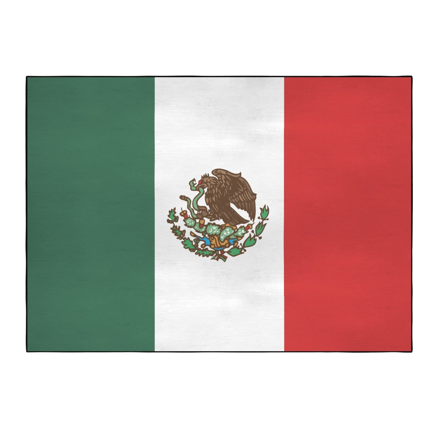 Mexico Flag Inspired 84x60 Inch Area Rug with Black Binding | Ships from USA