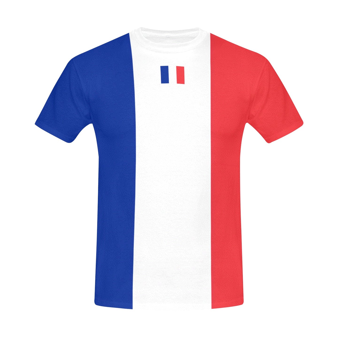 France Flag Men's Crew Neck T-Shirt (Made in USA)