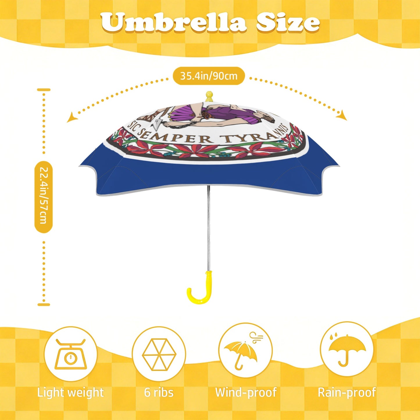 Virginia Flag Inspired Kids Safe Round Corner Umbrella