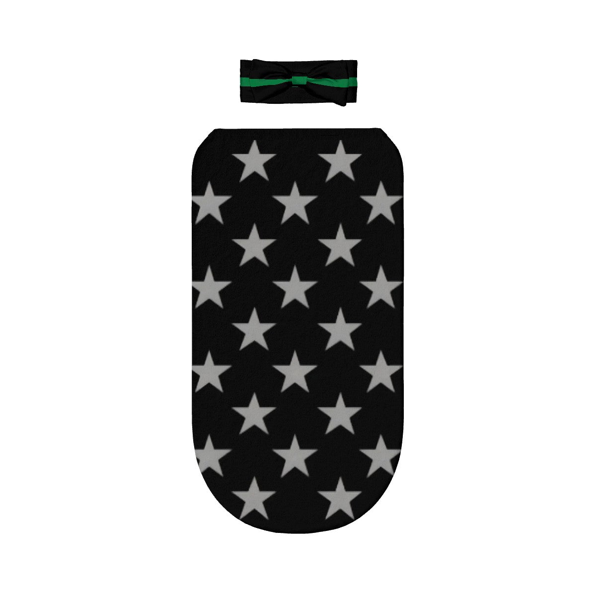 Thin Green Line Flag Inspired Baby Swaddle Sack with Baby Headband