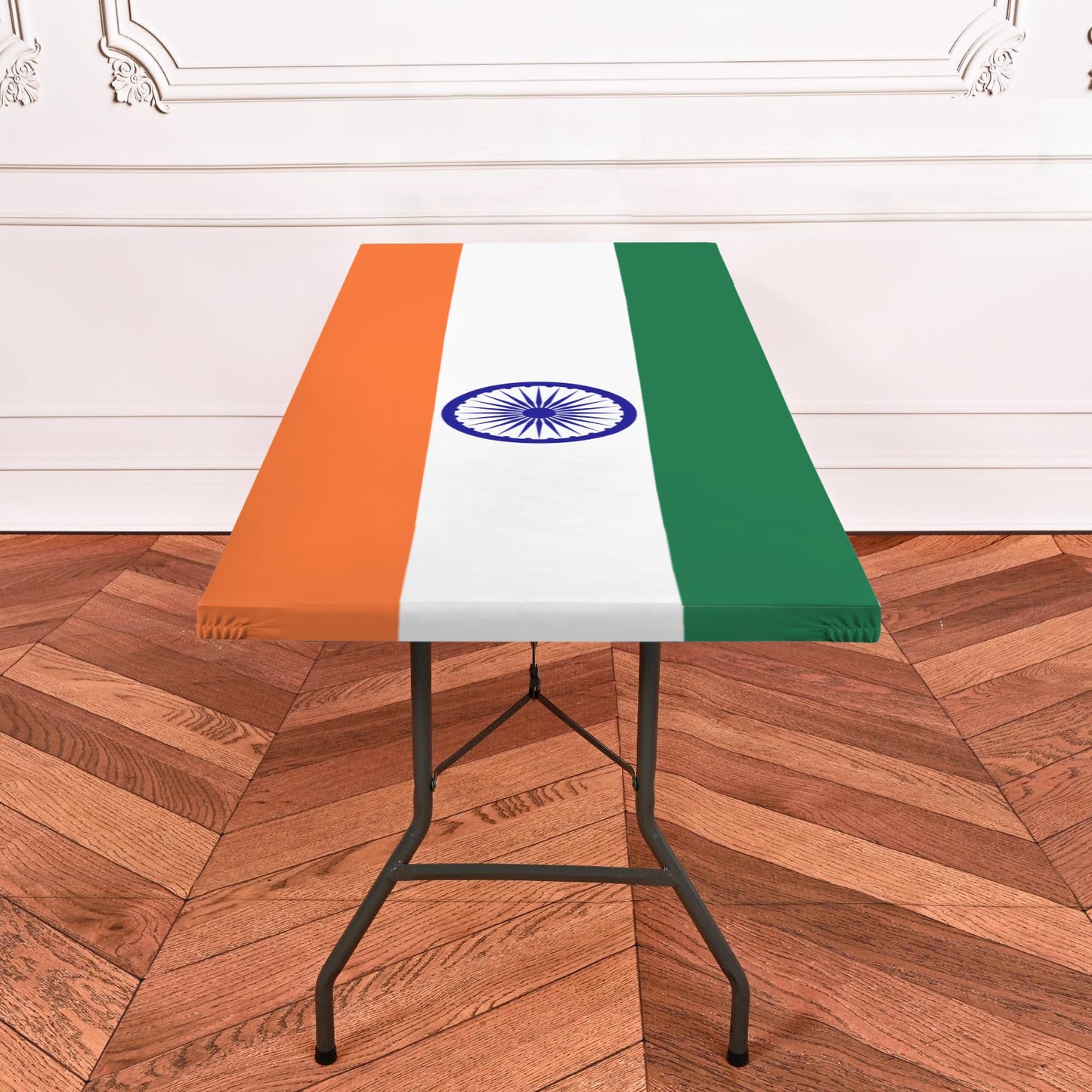 India Flag Inspired Custom Elastic Fitted Tablecloth 72x30 inch (Made in the USA)