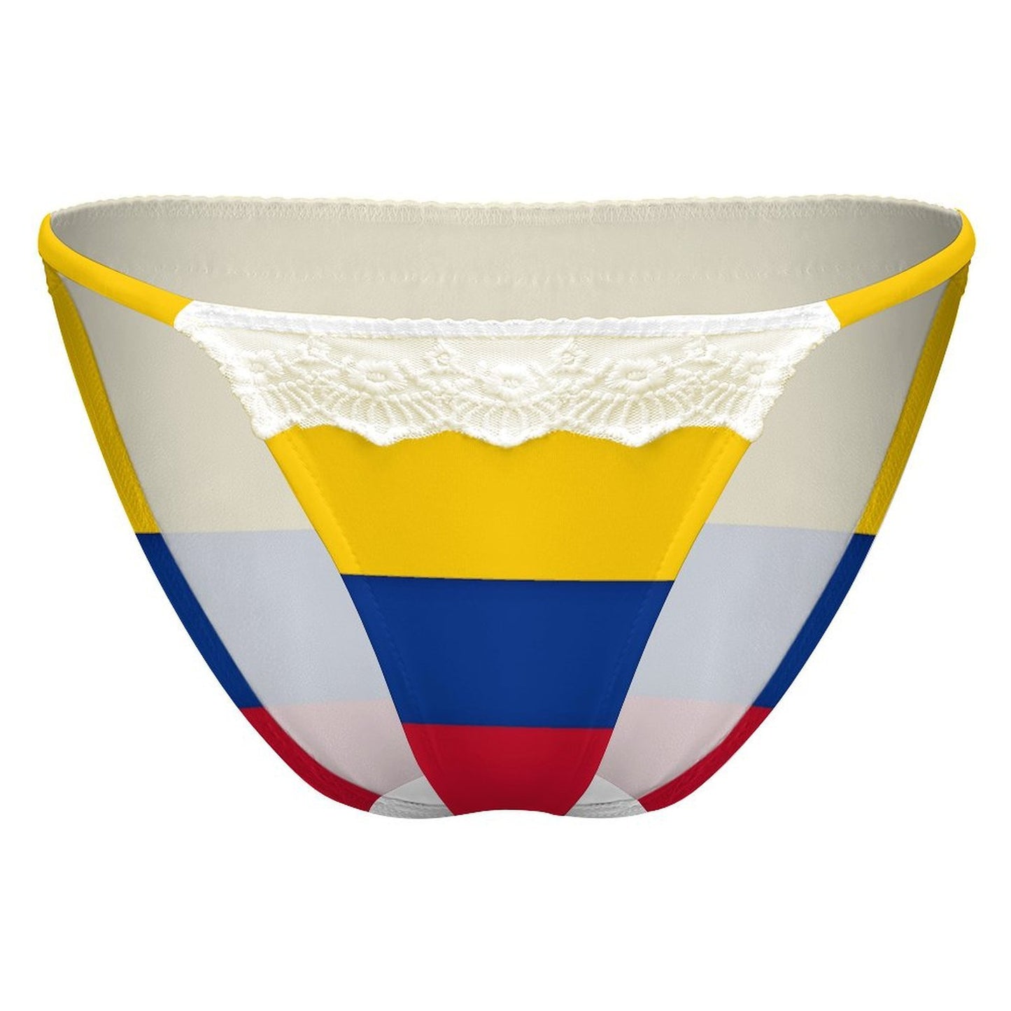 Colombia Flag Inspired Lace Trim Underwear
