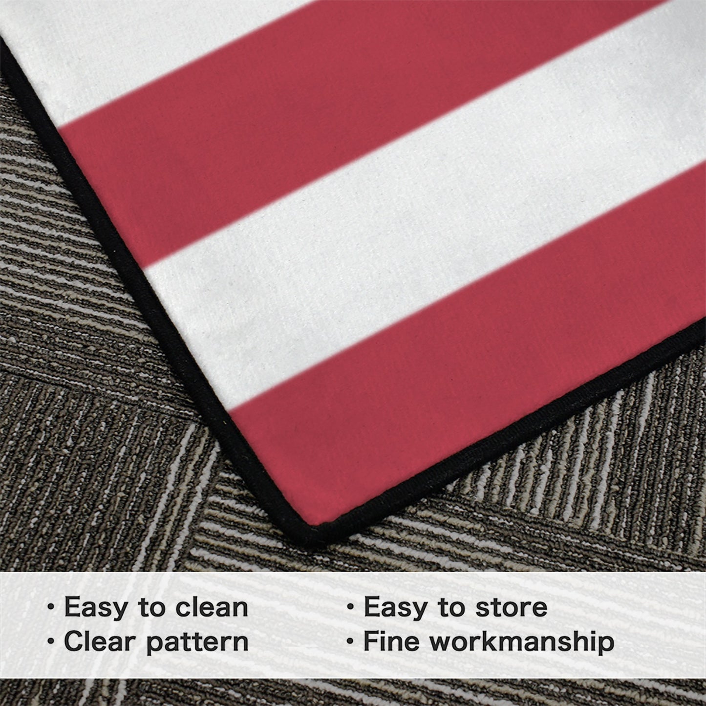 USA/American Flag Inspired 84x60 Inch Area Rug with Black Binding (Made in the USA)