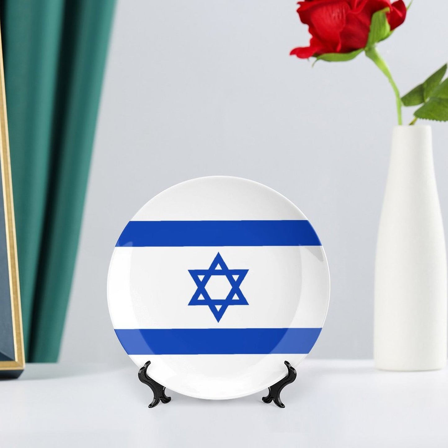 Israel Flag Inspired Bone China Decorative Plate
