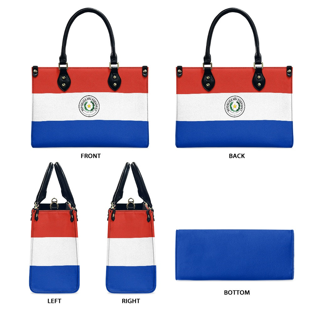 Paraguay Flag Bag With Flair Today – PU Leather Purse for Work or Play - Luv My Flag