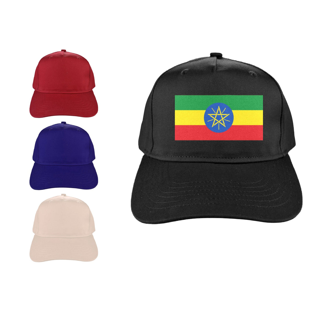 Ethiopia Flag Inspired Baseball Cap | Printed in the  USA