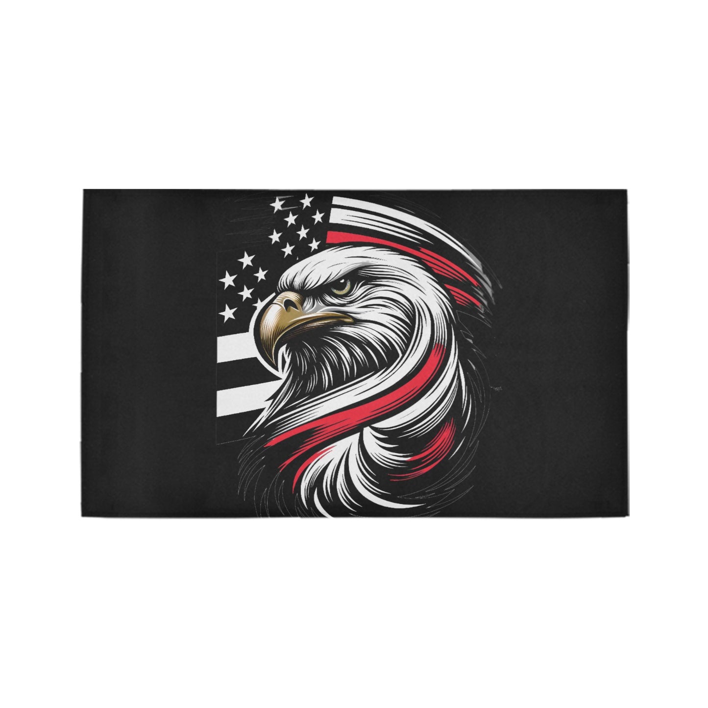Thin Red Line Flag Inspired Eagle Doormat 30" x 18" (Sponge Material)