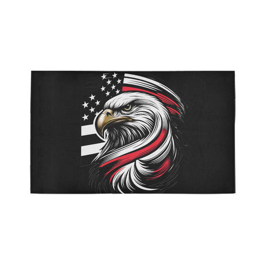 Thin Red Line Flag Inspired Eagle Doormat 30" x 18" (Sponge Material)