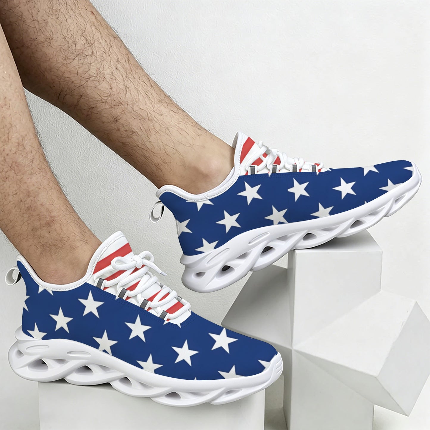 USA/American Flag Inspired Men's Twisted Sole Sneakers
