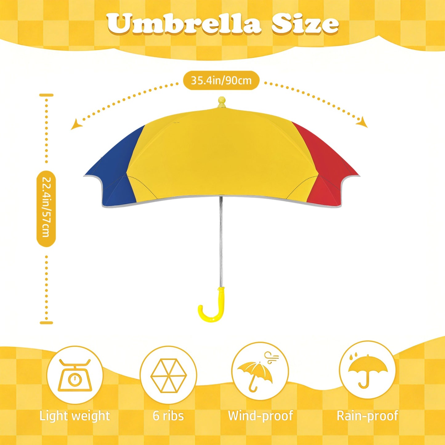 Romania Flag Inspired Kids Safe Round Corner Umbrella