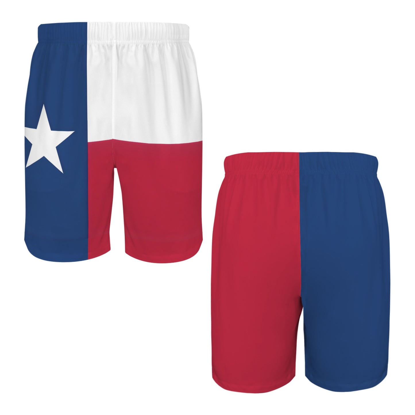 Texas Flag Inspired Men’s Draw String Pocket Beach Shorts Printed in the USA